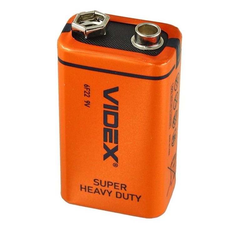 Videx 9V (6F22) Super Heavy Duty Батарейка крона